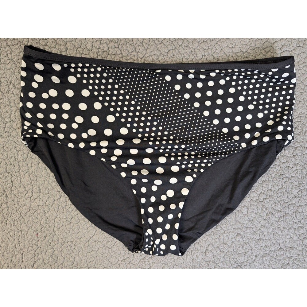 Lands End Womens Size 16 Reversible Bikini Briefs Swimsuit Bottom Polka Dot